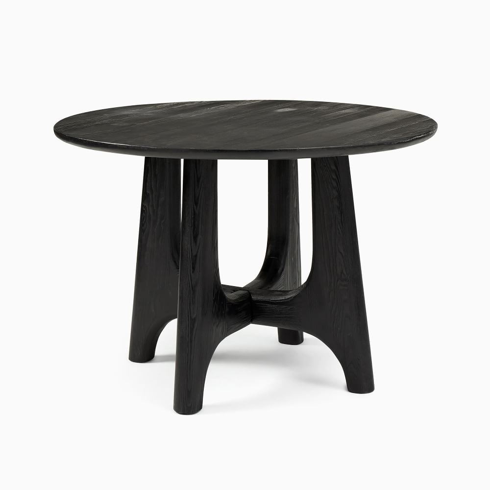 Tanner Solid Wood Round Dining Table 112 cm West Elm UK